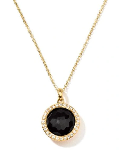 Shop Ippolita Small Pendant Necklace In 18k Gold With Diamonds In Blue/white