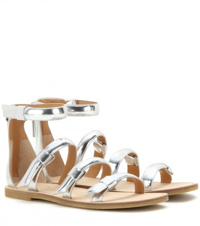 Shop Marc By Marc Jacobs Seditionary Metallic Leather Sandals In Silver