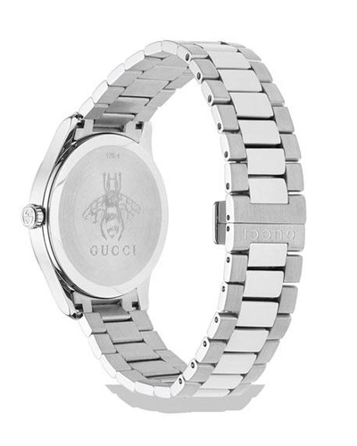 Shop Gucci Men's Snake Stainless Steel Bracelet Watch In Silver