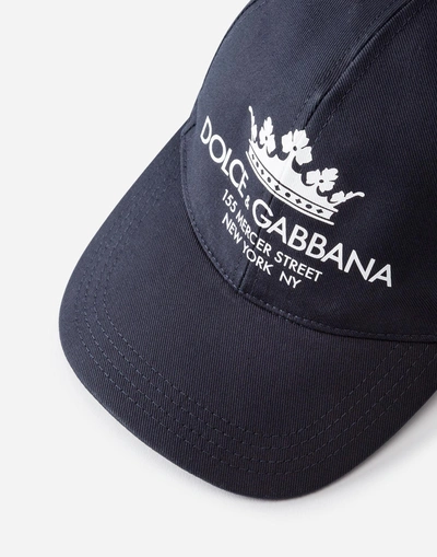 Shop Dolce & Gabbana Baseball Cap In Printed Stretch Cotton In Multicolor