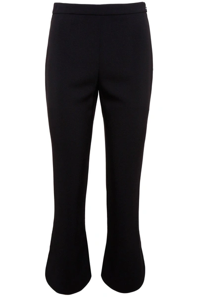 Shop Prada Cropped Rounded Hem Trousers In Black