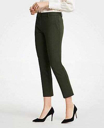 Shop Ann Taylor The Petite Ankle Pant In Cotton Twill In Wild Moss