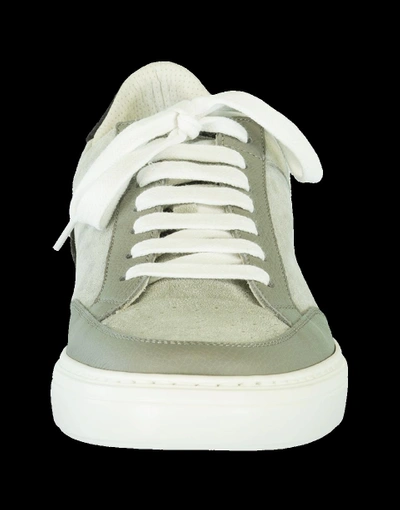 Shop Brunello Cucinelli Tri Tone Suede Detail Sneaker In Lt-grey