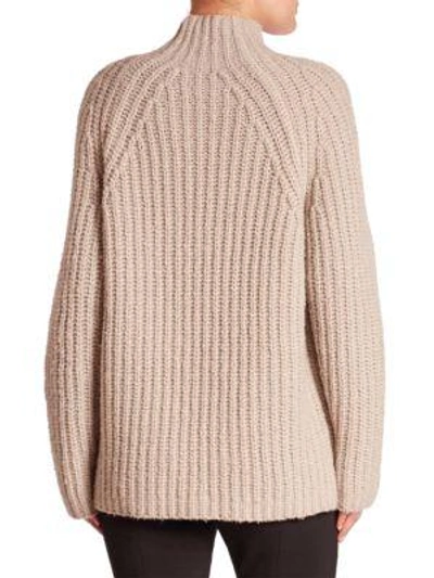 Shop Theory Rifonia Mockneck Wool, Silk & Cashmere Sweater In Ivory