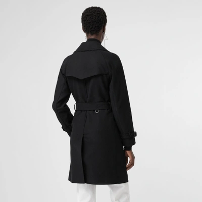 Burberry Herringbone Wool Cashmere Blend Trench Coat In Black | ModeSens