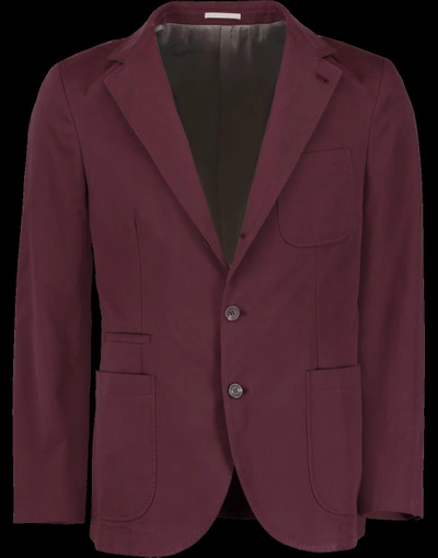 Shop Brunello Cucinelli Pick Stitched Jacket In Grape