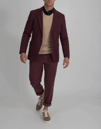 Shop Brunello Cucinelli Pick Stitched Jacket In Grape