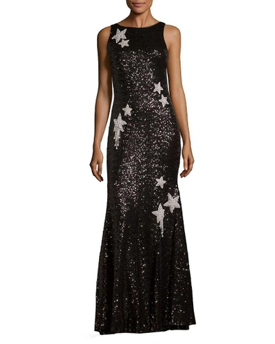 Shop Theia Sequined Star Mermaid Gown In Nocolor