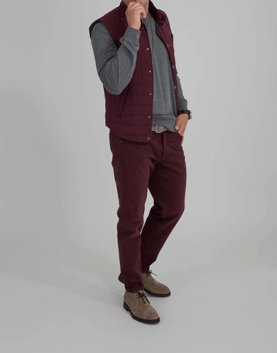 Shop Brunello Cucinelli Denim Pant In Wine