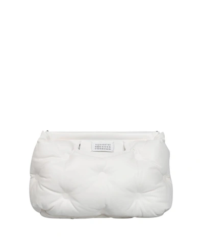 Shop Maison Margiela Glam Slam Medium Leather Bag In Bianco