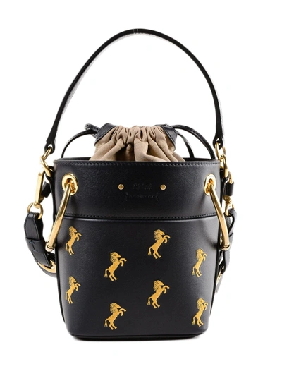 Roy Horse Bucket Bag In 4dfull Blue