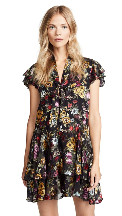 Shop Alice And Olivia Moore Dress In Western Floral Black