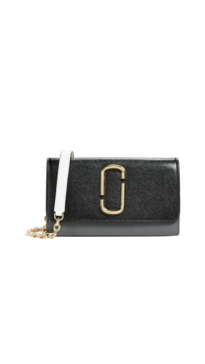Shop Marc Jacobs Snapshot Wallet On Chain In Black Multi