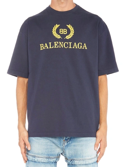 Shop Balenciaga Bb Mode T-shirt In Blue
