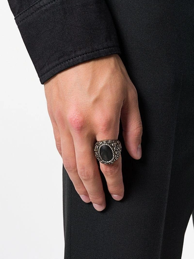 Shop Givenchy Floral Cocktail Ring - Metallic