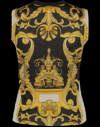 Shop Versace Lurex Knit Top In Baroque