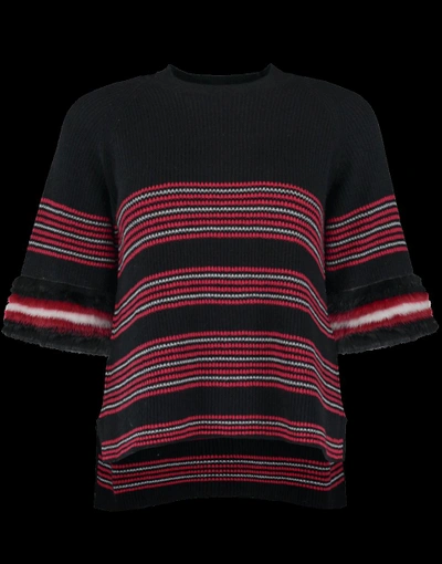 Shop Fendi Hammock Striped Sweater In Black