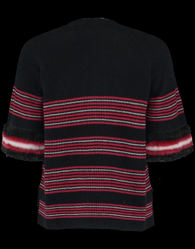 Shop Fendi Hammock Striped Sweater In Black