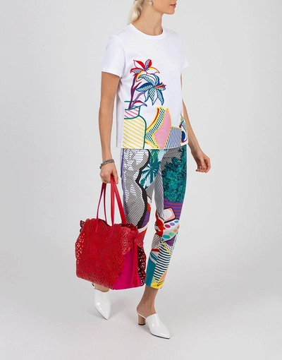 Shop Mary Katrantzou Iven Floral Embroidered T-shirt In Pop-art