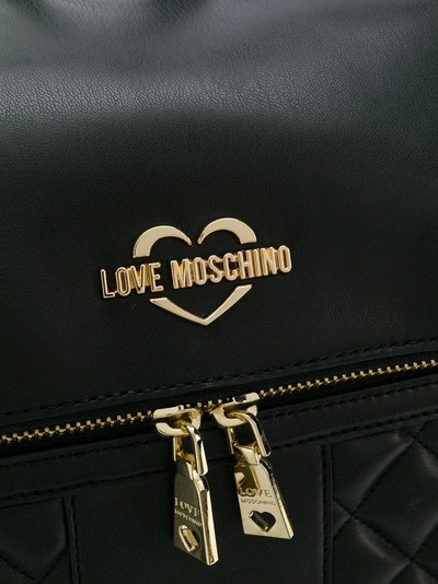 Shop Love Moschino Quilted Backpack In Black