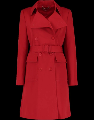 Shop Stella Mccartney Wool Belted Coat In Red
