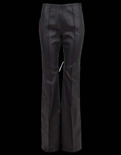Shop Michael Kors Side Zip Stretch Leather Flare Pant In Black