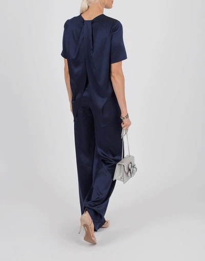 Shop Adam Lippes Pleated Trouser In Navy