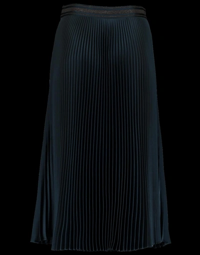 Shop Brunello Cucinelli Metallic Pleated Skirt In Dragonfl