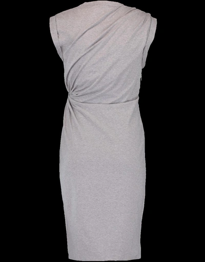 Shop Alexander Wang T Compact Jersey Twist Shoulder Dress In Hthr-gry