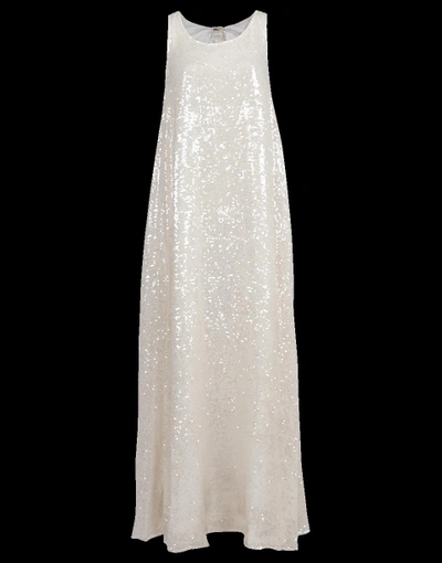 Shop Adam Lippes Sequined Embroidered Knot Gown In Ivory