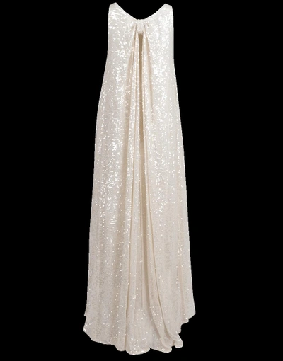 Shop Adam Lippes Sequined Embroidered Knot Gown In Ivory