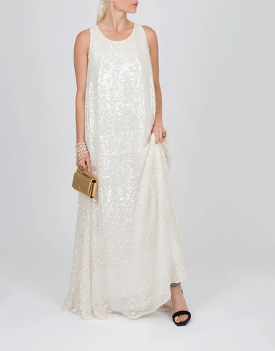 Shop Adam Lippes Sequined Embroidered Knot Gown In Ivory