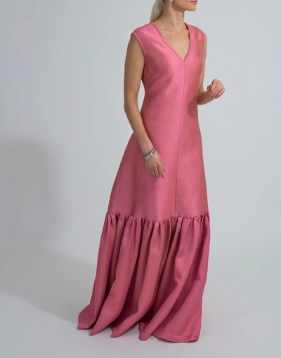 Shop Alexis Mabille Flounce Hem Dress In Rose