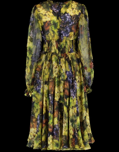 Shop Dolce & Gabbana Grape Print Dress In Black