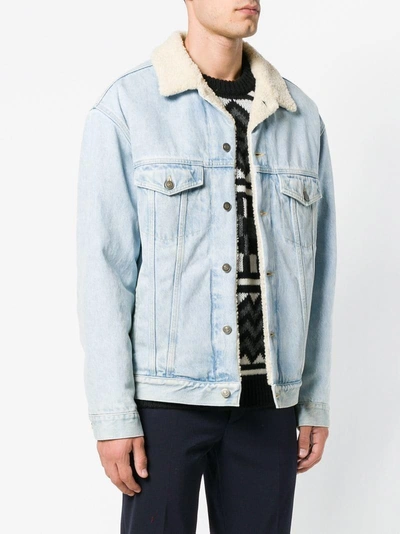 Gucci Paramount Print Denim Jacket In Blue | ModeSens