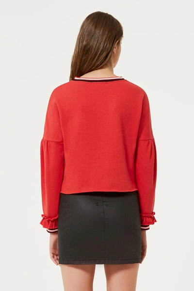 Shop Rebecca Minkoff Red Stripped Sweatshirt | Red Jewel Sweatshirt |