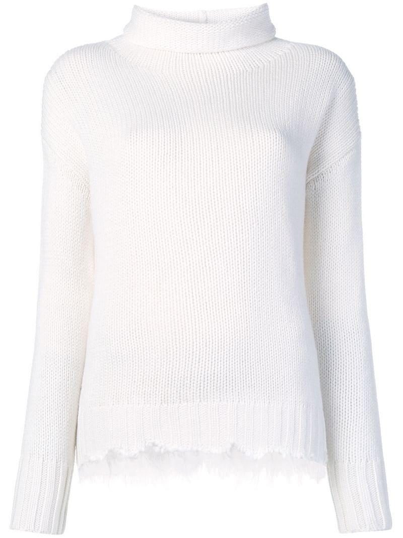 Fabiana Filippi Embroidered Funnel-neck Sweater - White | ModeSens