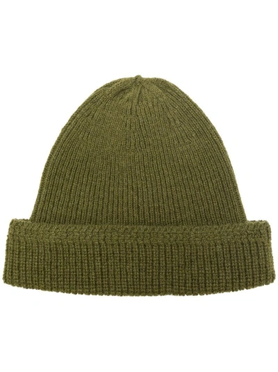 Shop Junya Watanabe Man Knitted Beanie - Green