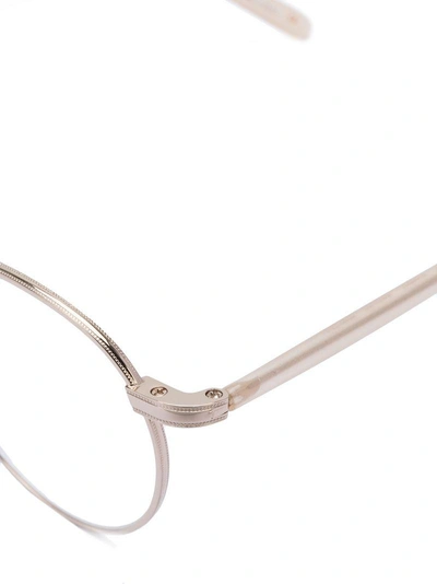 Shop Garrett Leight Round Glasses In Metallic