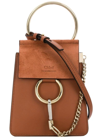 Shop Chloé Small Faye Bracelet Crossbody Bag In Brown