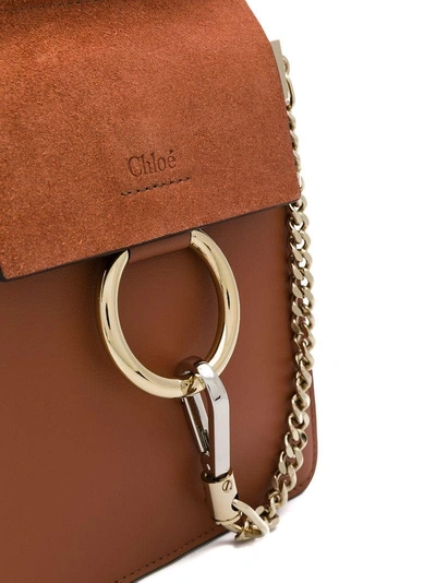 Shop Chloé Small Faye Bracelet Crossbody Bag In Brown