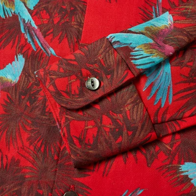 Shop Needles Oriental Print Over Shirt In Red