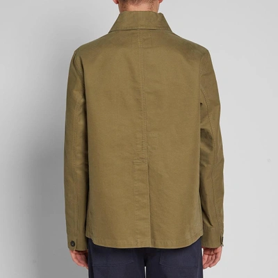 Shop Mhl By Margaret Howell Flap Pocket Jacket In Green