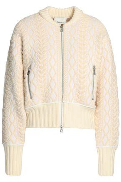Shop 3.1 Phillip Lim / フィリップ リム 3.1 Phillip Lim Woman Jacquard-knit Cotton-blend Bomber Jacket Cream