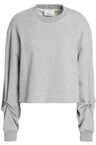 Shop 3.1 Phillip Lim / フィリップ リム Woman Barbell-embellished French Cotton-terry Sweatshirt Light Gray