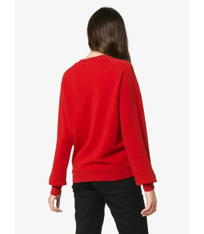 Shop Givenchy Red Sagittarius Sign Print Cotton Sweatshirt