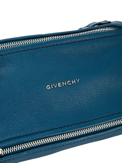 Shop Givenchy Zipped Logo Crossbody Bag In Blue