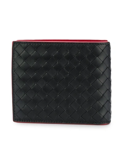 Shop Bottega Veneta Interlaced Bi-fold Wallet - Black