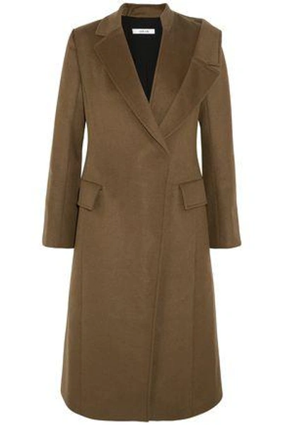 Shop Adeam Woman Asymmetric Wool And Cashmere-blend Felt Coat Army Green