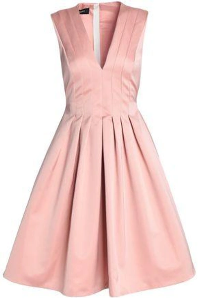 Shop Rochas Woman Pleated Duchesse Satin Dress Blush